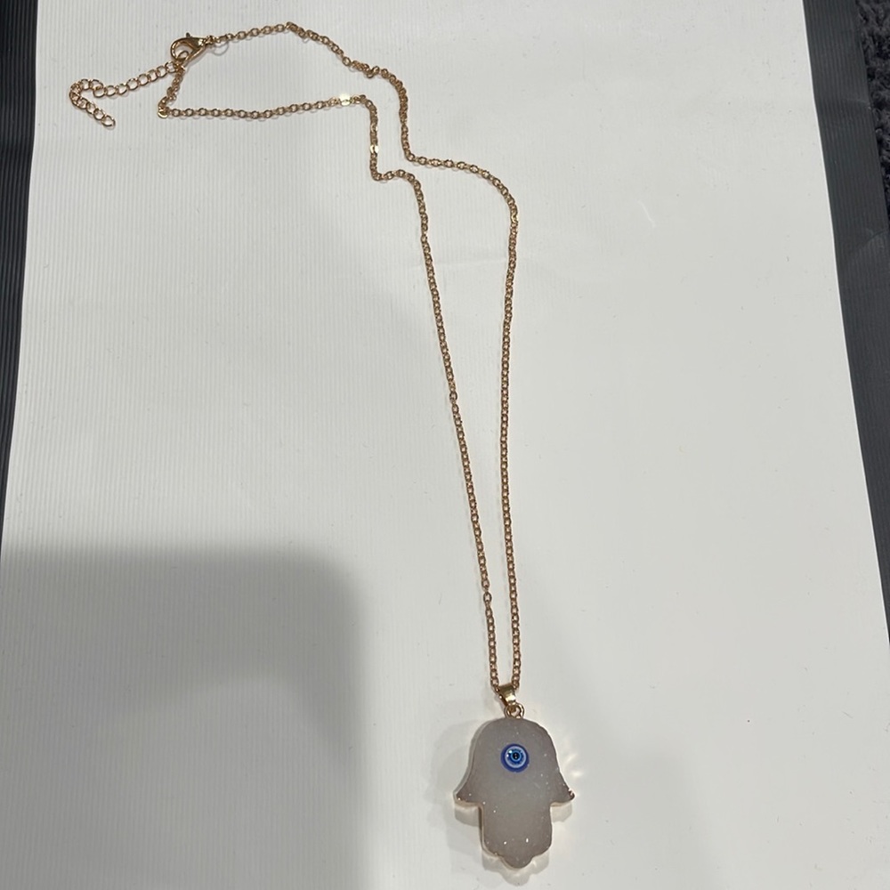 Hamsa evil eye necklace